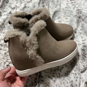 Torrid Tan Fur-Trimmed Ankle Boots